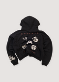 Enfants Riches Déprimés Narcotics Zip Up Sweatshirt Vintage Black Hoodie (Pre-Owned) cotton brushed back fleece, printed and sewn on patches, vintage wash and fade, small distressings, back view Enfants Riches Déprimés Narcotics Zip Up Sweatshirt Vintage Black (Pre-Owned) - Image 2 | Authenticated at Pieces Los Angeles