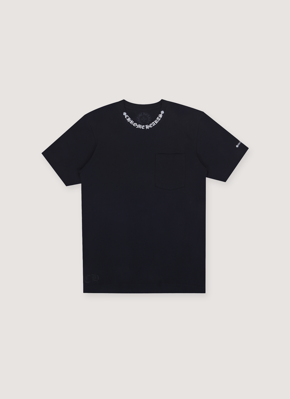 Chrome Hearts Neck Logo Tee Black White