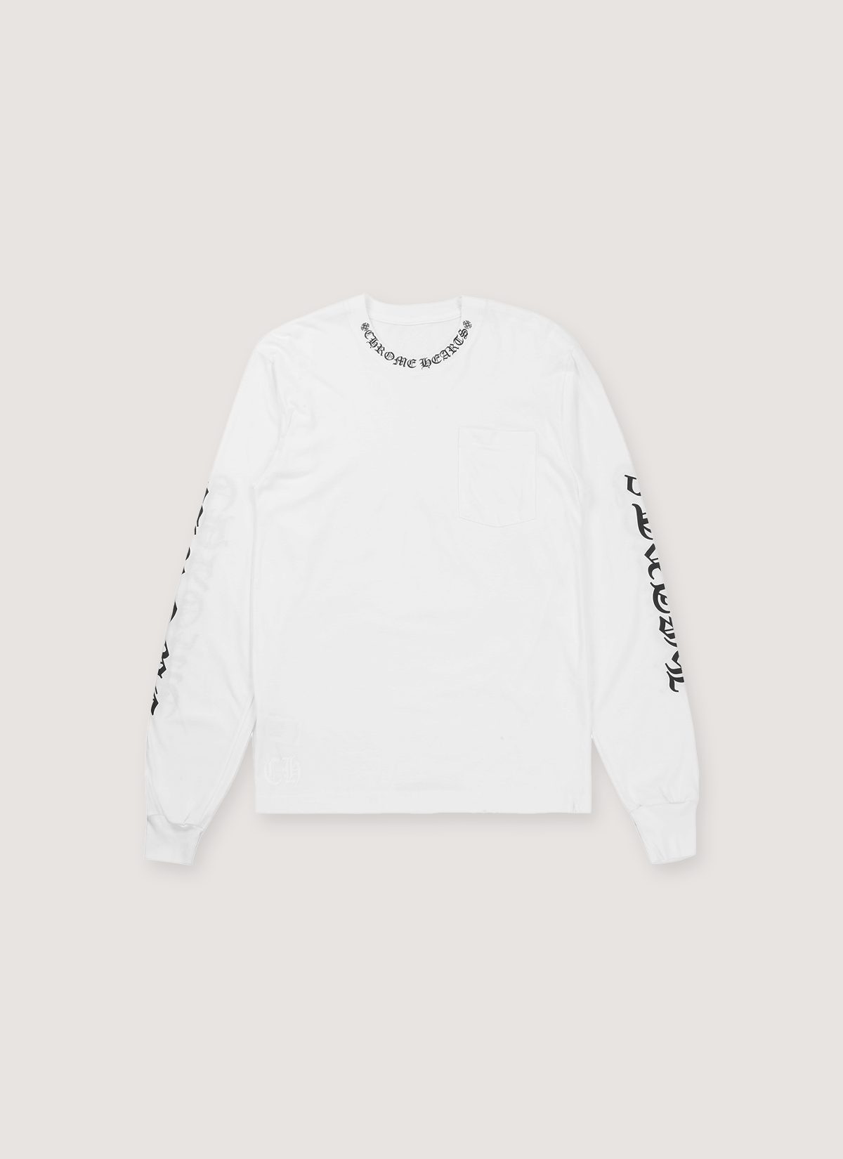Chrome Hearts Neck Logo Longsleeve White Black