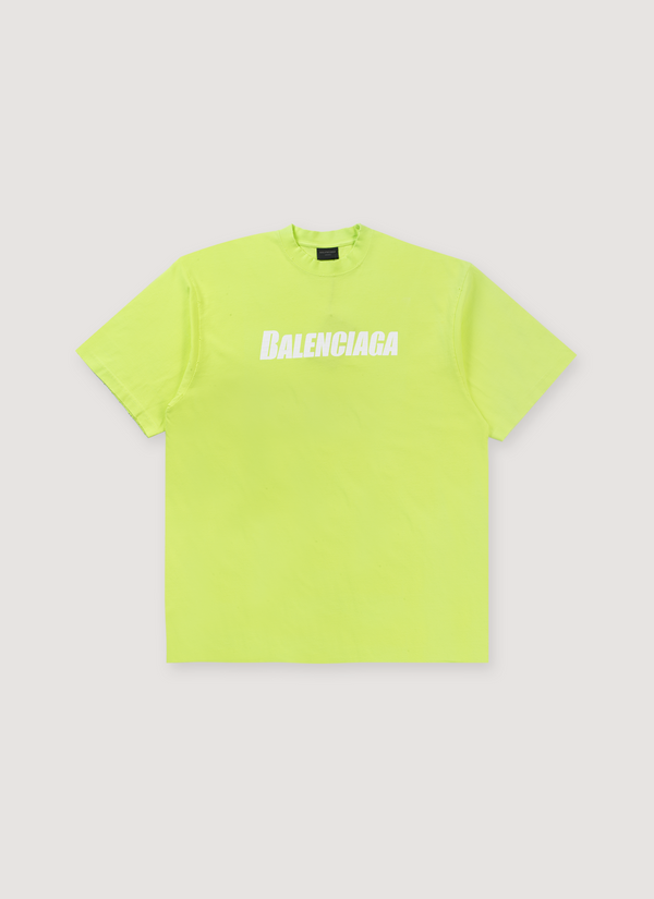 Balenciaga Caps Oversized Tee Neon Caps Tee Neon - Authenticated T-shirts | Pieces Los Angeles