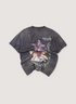 Saint Michael Evangelion Neon Gensis Tee Shirt Vintage Black (Pre-Owned) vintage washed, distressed detailings, front view