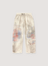 Vale Forever Nostalgia Sweatpants Dirty White cream, distressed dirty look, with faded graphics all over, front view
