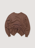 Undercover Notice Sweater Brown Crewneck (Pre-Owned), french terry cotton, ribbed collar, cuffs and hem, back view Undercover Notice Sweater Brown (Pre-Owned) - Image 2 | Authenticated at Pieces Los Angeles