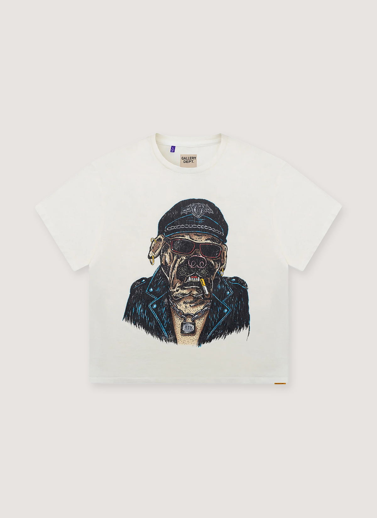 Gallery Dept. Oct Biker Dog Tee Archival White Gallery Dept. Oct Biker Dog Tee Archival White - Image 1 | Authenticated at Pieces Los Angeles