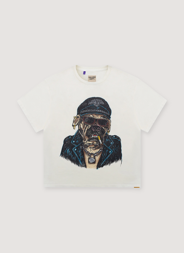Gallery Dept. Oct Biker Dog Tee Archival White Oct Biker Dog Tee Archival White - Authenticated T-shirts | Pieces Los Angeles