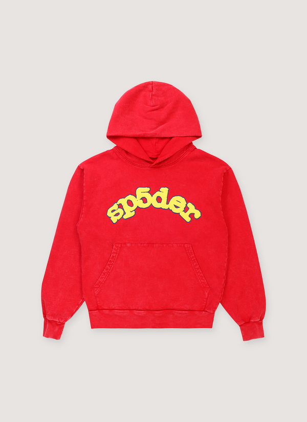 Sp5der Worldwide OG Logo Sweatshirt Red Yellow OG Logo Sweatshirt Red Yellow - Authenticated Sweatshirts | Pieces Los Angeles