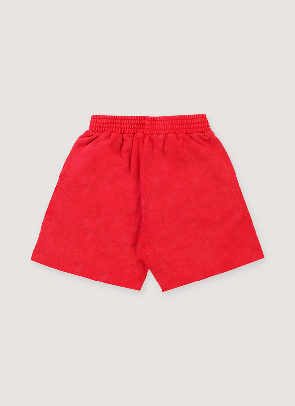 Sp5der Worldwide OG Logo Sweatshorts Red Yellow alternate view - Shop at Pieces Los Angeles