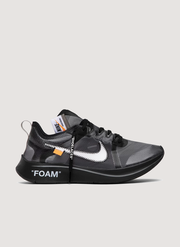 Nike Off-White Zoom Fly Black SIlver (2018) Off-White Zoom Fly Black SIlver (2018) - Authenticated Sneakers | Pieces Los Angeles