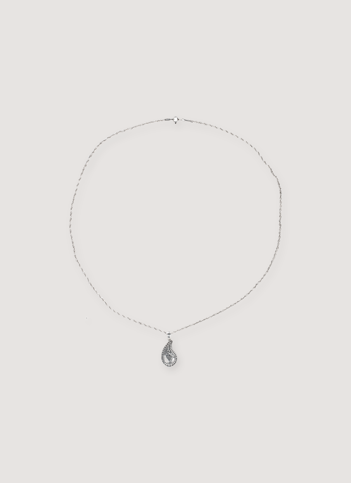 For Those Who Sin Paisley Charm Necklace Silver