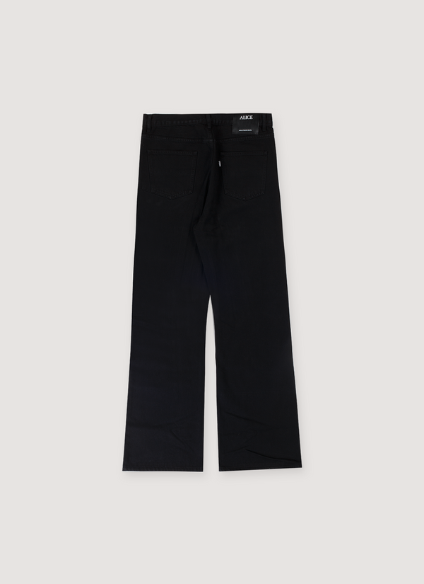 Alice Hollywod Palladium Jeans Jet Black cotton denim pants, front view Palladium Jeans Jet Black - Authenticated Jeans | Pieces Los Angeles