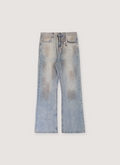 Alcie Hollywood Palladium Jeans Garage Wash cotton denim jeans dirty, front view Alice Hollywood Palladium Jeans Garage Wash - Image 1 | Authenticated at Pieces Los Angeles