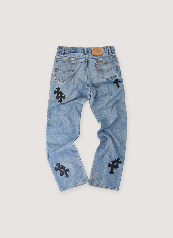 Chrome Hearts Levi's Orange Tab 517 Cross Patch Denim Indigo (Pre-Owned) alternate view - Shop at Pieces Los Angeles