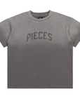 Pieces Stencil Tee Washed Grey