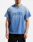 Pieces Stencil Tee Washed Pacific Blue