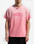 Pieces Stencil Tee Washed Rose