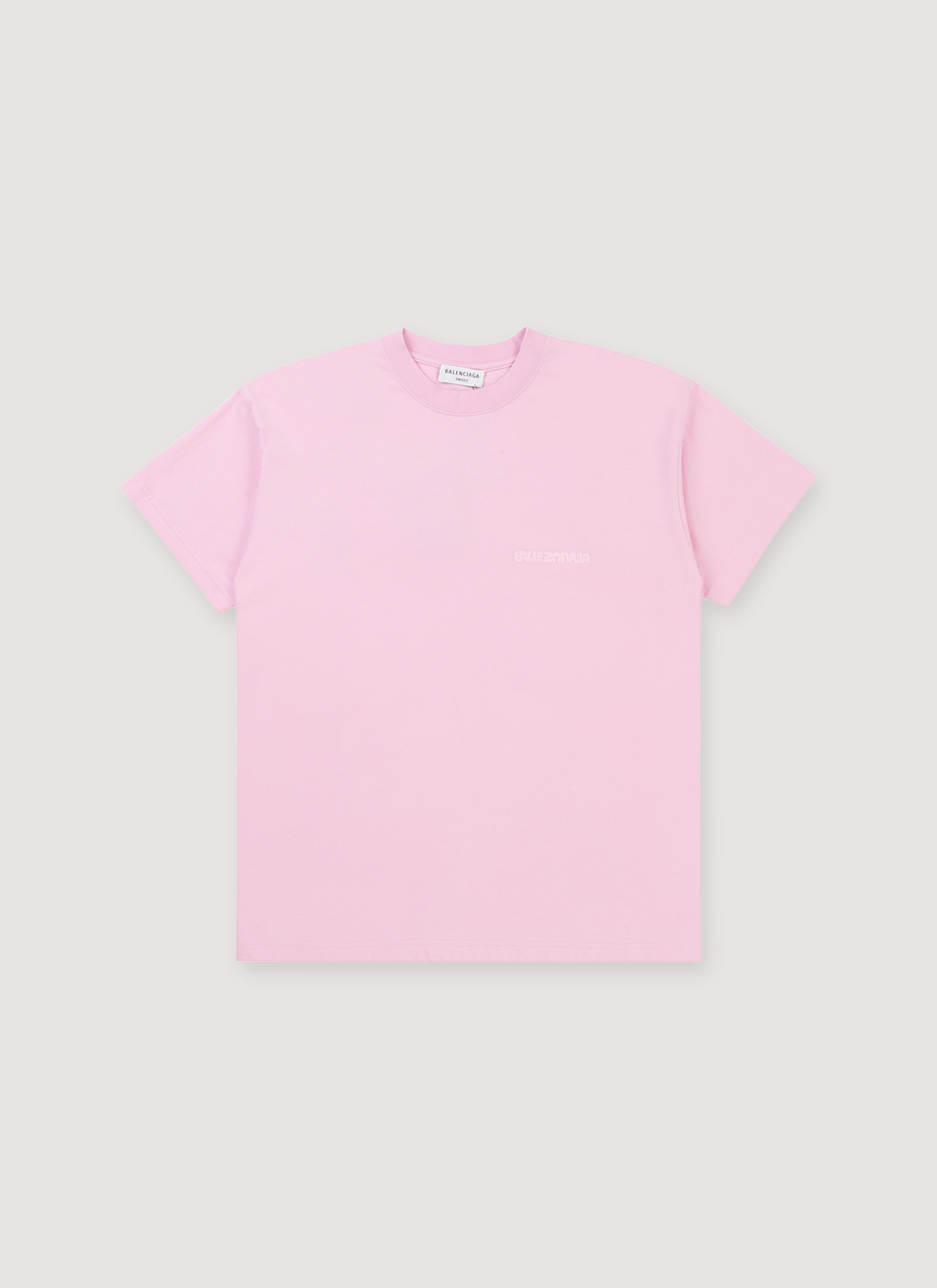 Balenciaga Turn Embroidered Logo Tee Pink