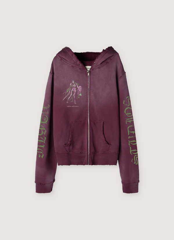 Vague Studios Bones Zip Up Sweatshirt Sunbeat Plum Bones Zip Up Sweatshirt Sunbeat Plum - Authenticated Sweatshirts | Pieces Los Angeles
