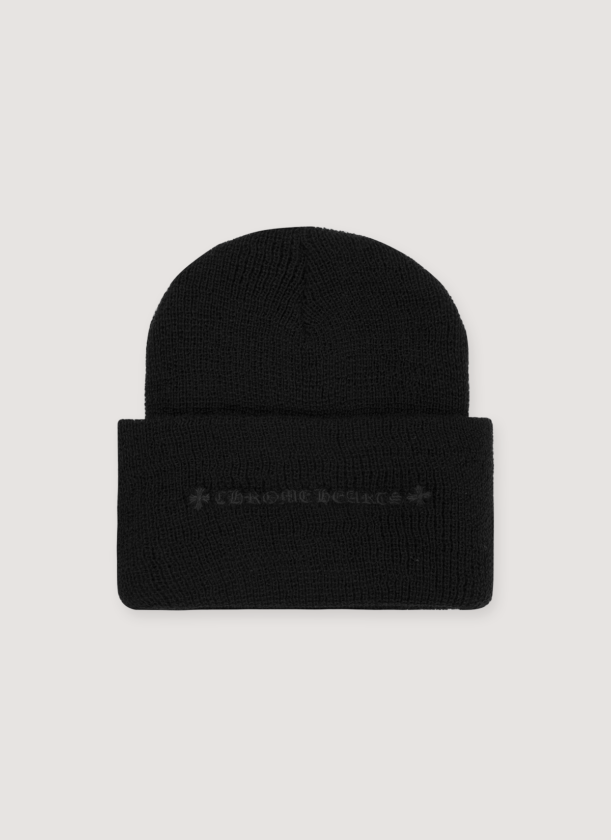 Chrome Hearts Watch Cap CH Plus Beanie Wool Tonal Black Chrome Hearts Watch Cap CH Plus Beanie Wool Tonal Black - Image 2 | Authenticated at Pieces Los Angeles