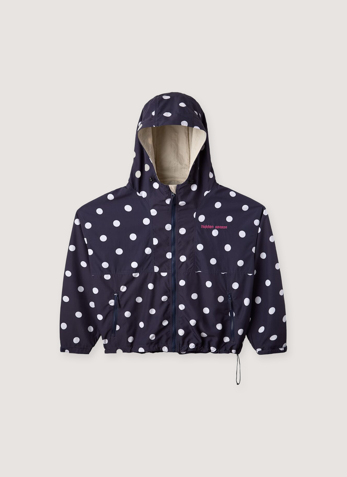 Hidden Season Polka Dot Windbreaker Navy