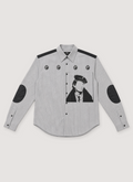 Richil Melancholy Portrait Button Down Shirt Grey Richil Melancholy Portrait Button Down Shirt Grey - Image 1 | Authenticated at Pieces Los Angeles