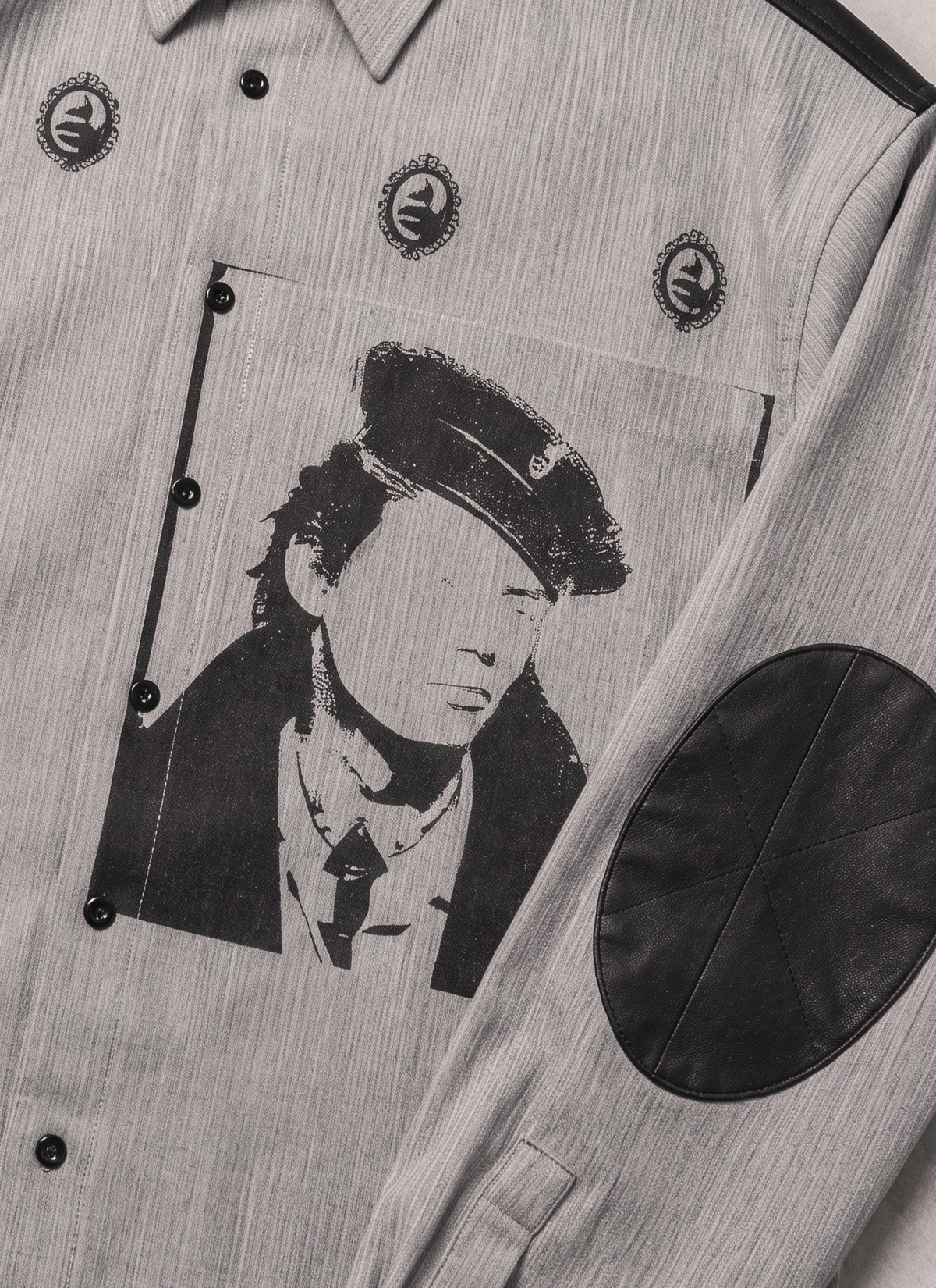 Richil Melancholy Portrait Button Down Shirt Grey Richil Melancholy Portrait Button Down Shirt Grey - Image 3 | Authenticated at Pieces Los Angeles