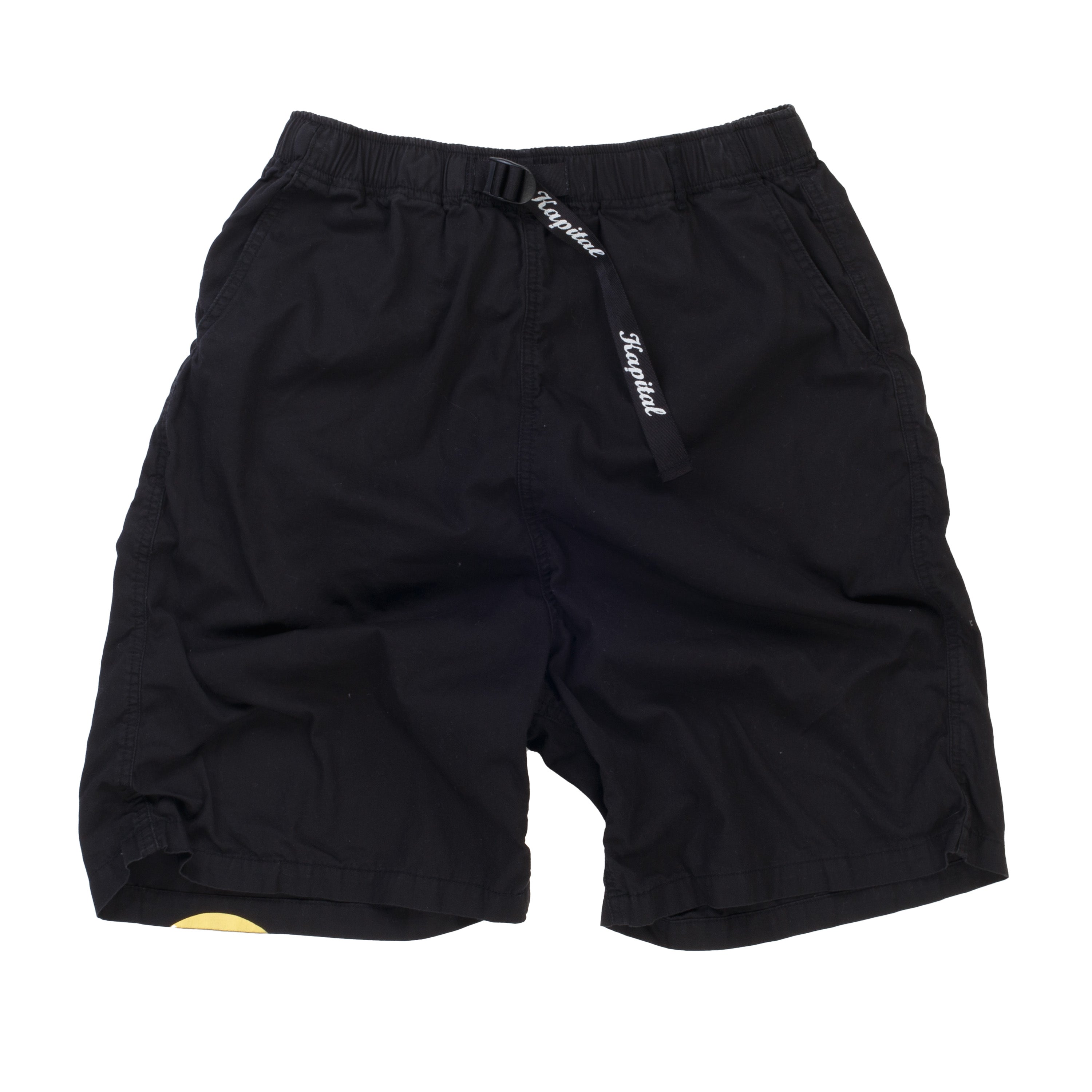 Kapital Combed Cotton Twill Smiley Shorts Black (Pre-Owned