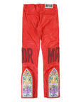 Who Decides War Moto Leather Pants Crimson