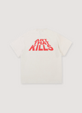 Gallery Dept. Protect Your Neck Tee Vintage White with red text that says ART THAT KILLS, back view Gallery Dept. Protect Your Neck Tee Vintage White - Image 2 | Authenticated at Pieces Los Angeles