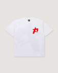 Pieces P Star Flame Tee Off White Scarlet