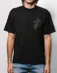 Pieces P Star Flame Tee Tonal Black V2