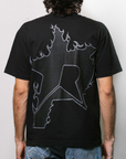 Pieces P Star Flame Tee Tonal Black V2