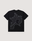 Pieces P Star Flame Tee Tonal Black V2