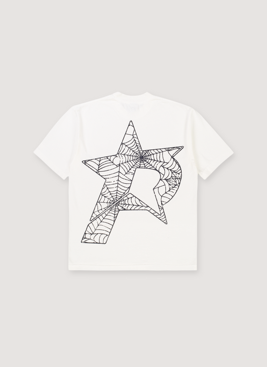 Pieces P Star Web Tee Off White