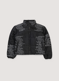 Who Decides War Signature Scripture Puffer Jacket Coal Who Decides War Signature Scripture Puffer Jacket Coal - Image 1 | Authenticated at Pieces Los Angeles