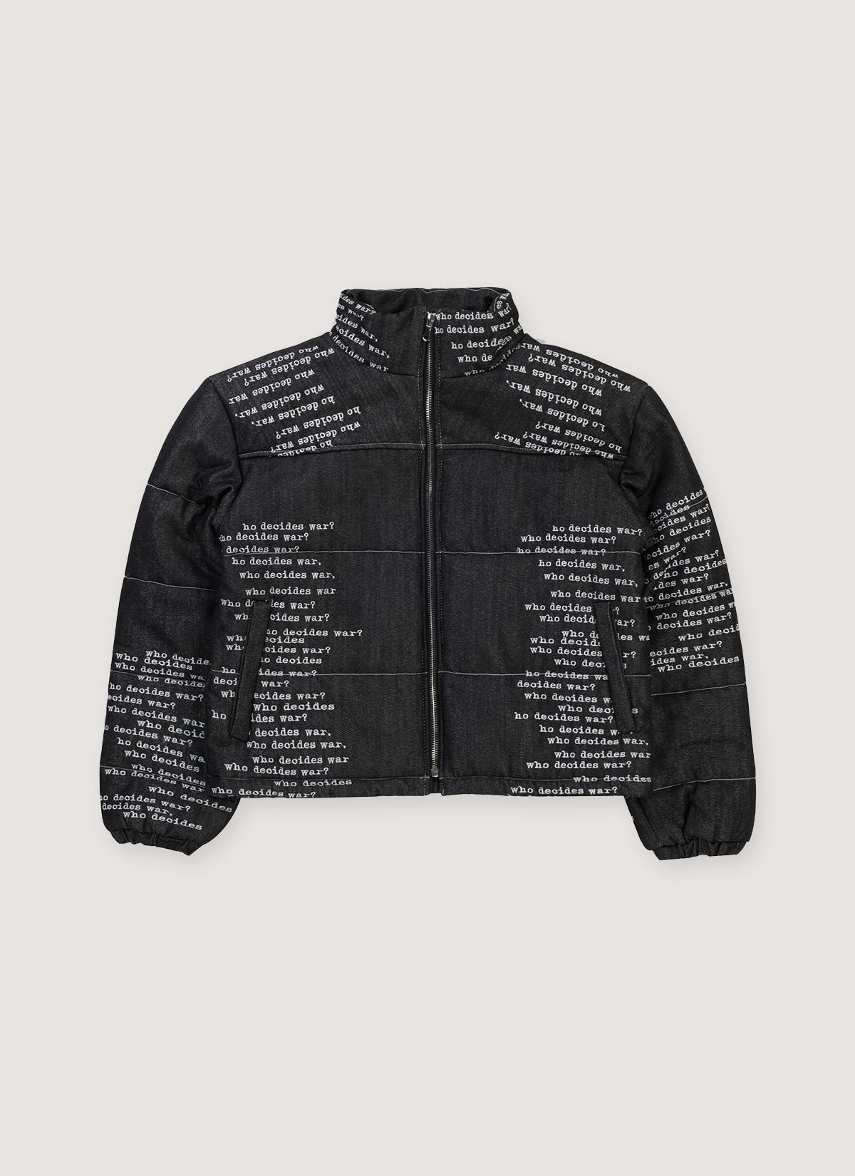 Who Decides War Signature Scripture Puffer Jacket Coal