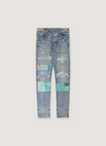 Amiri Quilt Art Patch Jeans Indigo Amiri Quilt Art Patch Jeans Indigo - Image 1 | Authenticated at Pieces Los Angeles