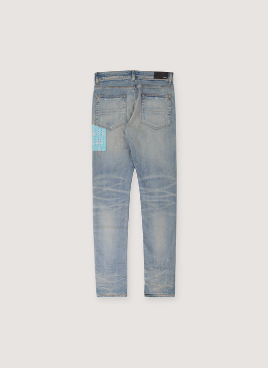 Amiri Quilt Art Patch Jeans Indigo