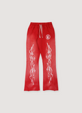 Hellstar Racer Path to Paradise Flared Sweatpants Vintage Red Hellstar Racer Path to Paradise Flared Sweatpants Vintage Red - Image 1 | Authenticated at Pieces Los Angeles