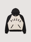 Pieces City of Angels Raglan Zip Up Sweatshirt Cream Black Pieces City of Angels Raglan Zip Up Sweatshirt Cream Black - Image 1 | Authenticated at Pieces Los Angeles