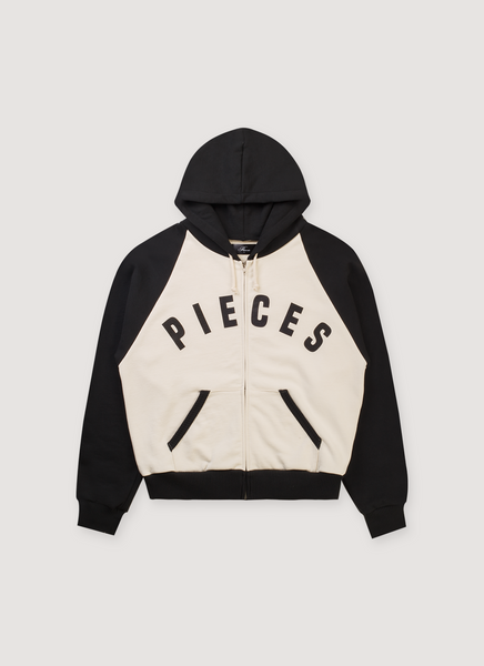 Pieces City of Angels Raglan Zip Up Sweatshirt Cream Black – PIECES