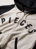 Pieces City of Angels Raglan Zip Up Sweatshirt Cream Black Pieces City of Angels Raglan Zip Up Sweatshirt Cream Black - Image 3 | Authenticated at Pieces Los Angeles