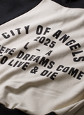 Pieces City of Angels Raglan Zip Up Sweatshirt Cream Black Pieces City of Angels Raglan Zip Up Sweatshirt Cream Black - Image 4 | Authenticated at Pieces Los Angeles