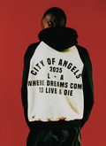 Pieces City of Angels Raglan Zip Up Sweatshirt Cream Black Pieces City of Angels Raglan Zip Up Sweatshirt Cream Black - Image 7 | Authenticated at Pieces Los Angeles