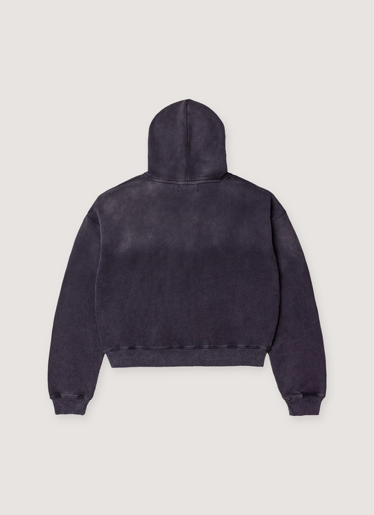 Vale Forever Raven Zip Up Sweatshirt Vintage Black