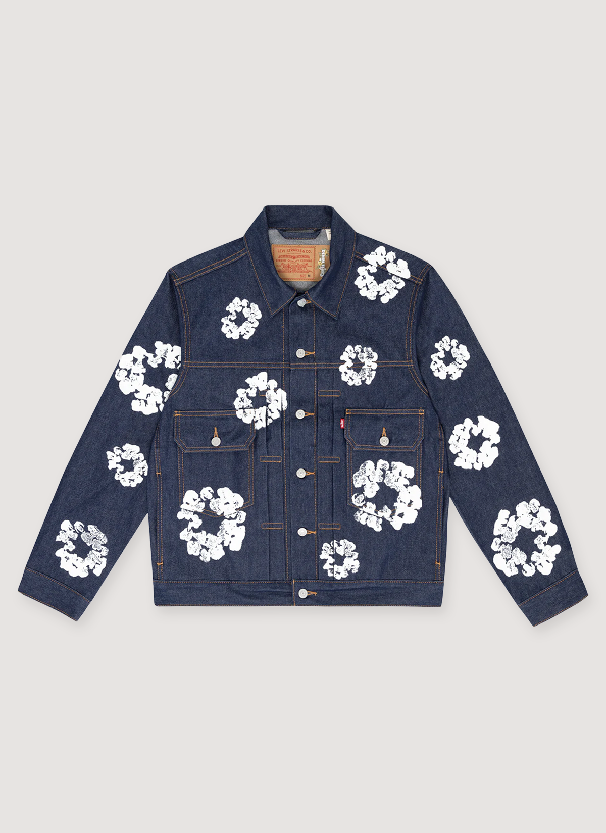 Denim Tears Cotton Wreath Denim Jacket Raw Indigo Denim Tears Cotton Wreath Denim Jacket Raw Indigo - Image 1 | Authenticated at Pieces Los Angeles