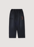Pieces Repair Pleated Sweatpants Vintage Black with Japanese style repair stitch work, front view