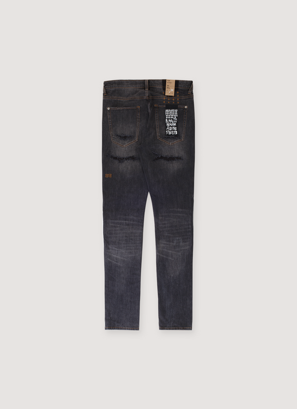 Ksubi Van Winkle Retorqued Repair Denim Charcoal alternate view - Shop at Pieces Los Angeles