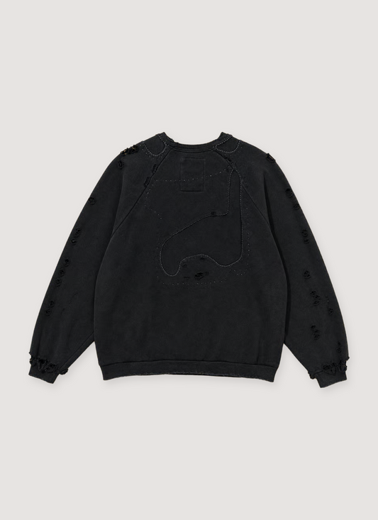 Basketcase Gallery Retreat Repaired Crewneck Vintage Black
