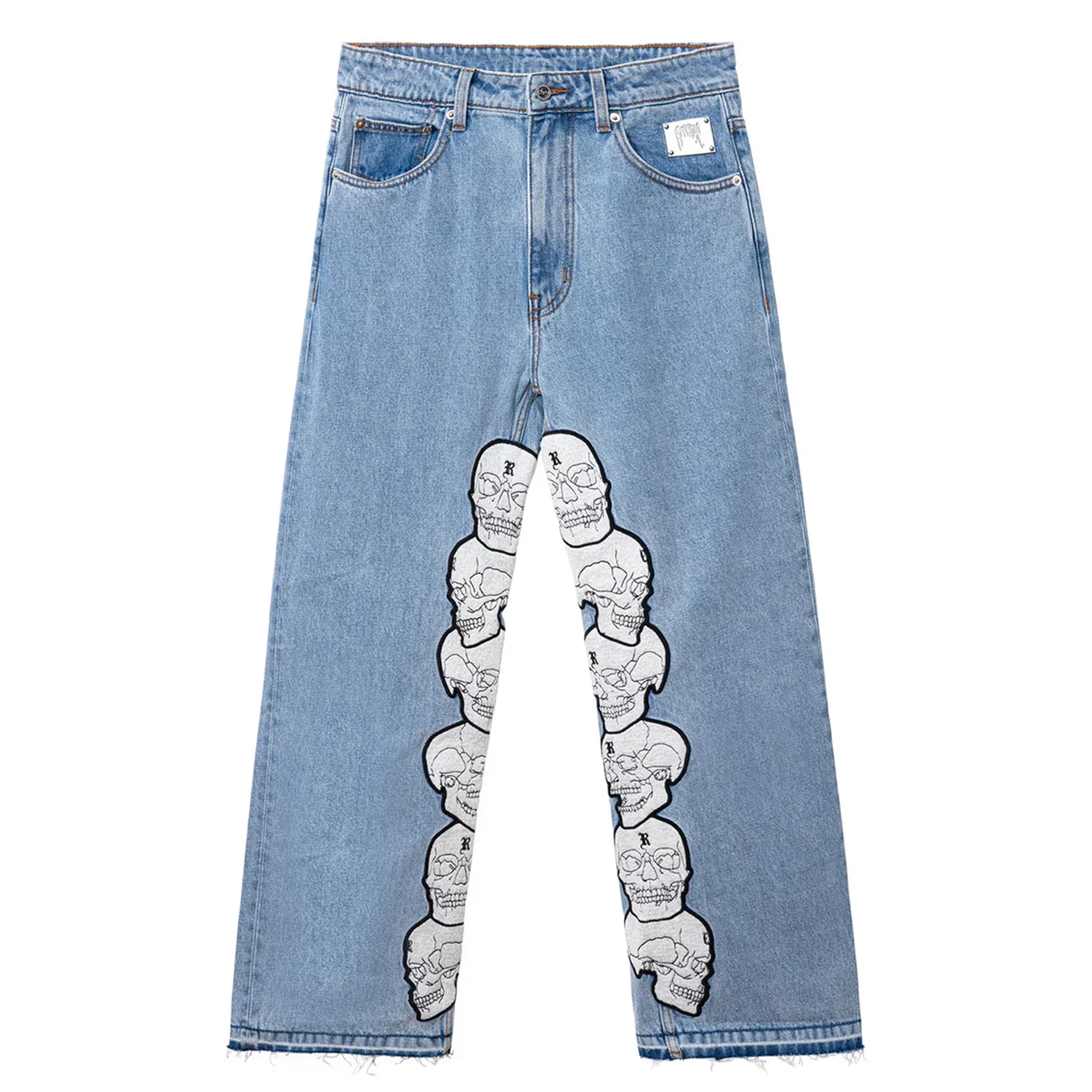 Revenge Skull Patch Denim Jeans Indigo