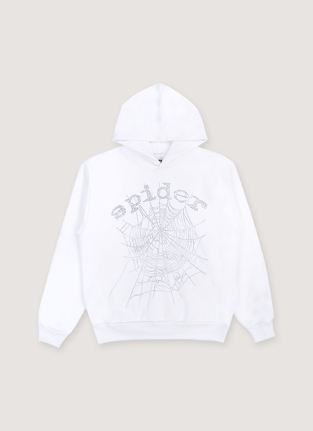 Sp5der Worldwide Rhinestone Logo Sweatshirt White